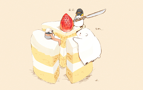 日系插画各类蛋糕甜点食物美术绘画参考素材
